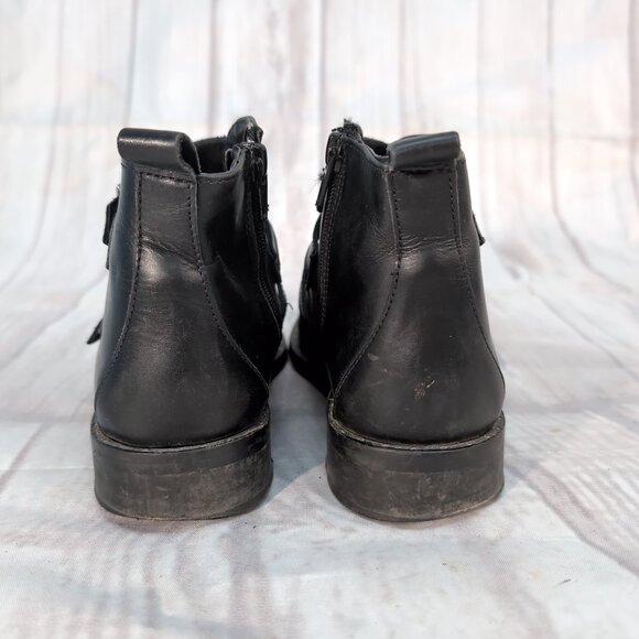 Black Leather Multi-Strap Buckle Ankle Boots – Made in Portugal – Size 36 (US 6) - Picture 4 of 9